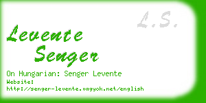 levente senger business card